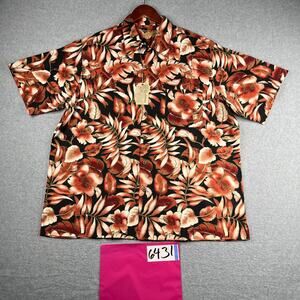 Caribbean Pink Hawaiian Silk Blend Shirt XL Button Up Short Sleeve Mens New NWT